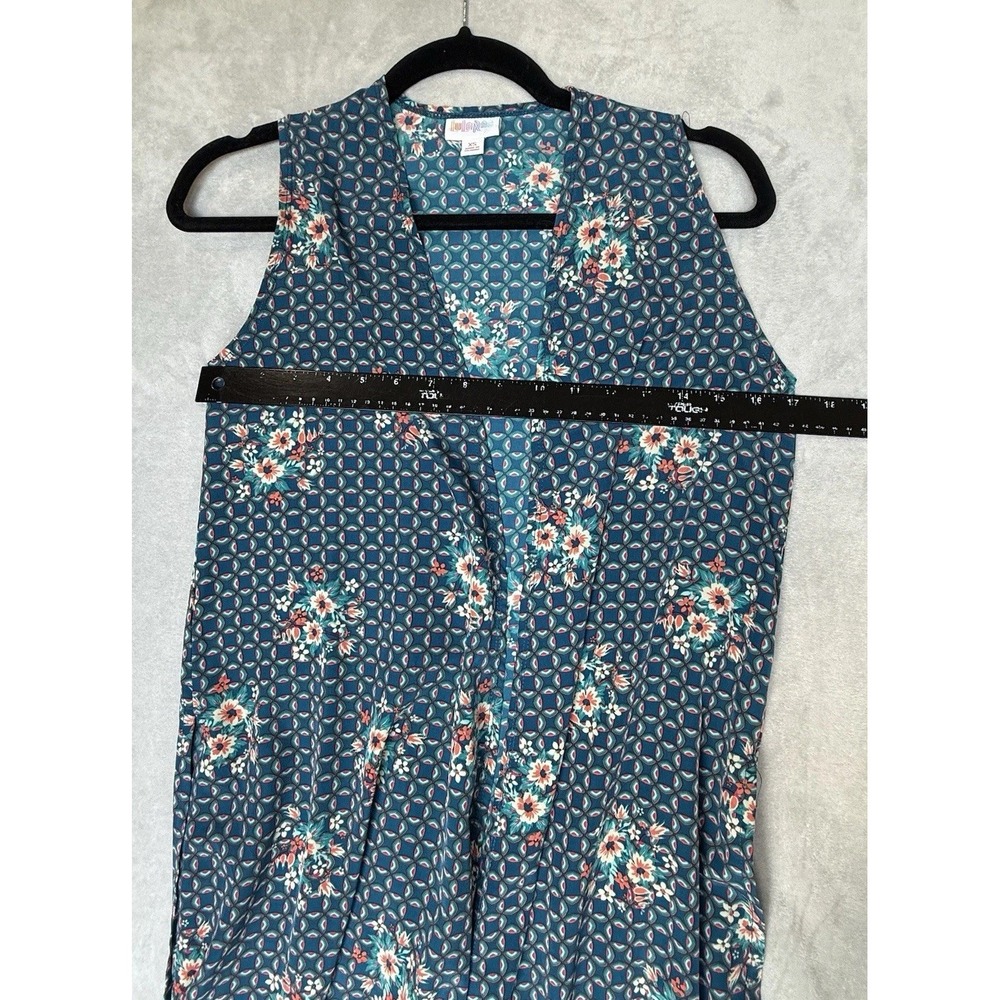 LuLaRoe Joy Cardigan Duster Womens XS Blue Floral Cottagecore‎ Artsy Geometric - Picture 3 of 7